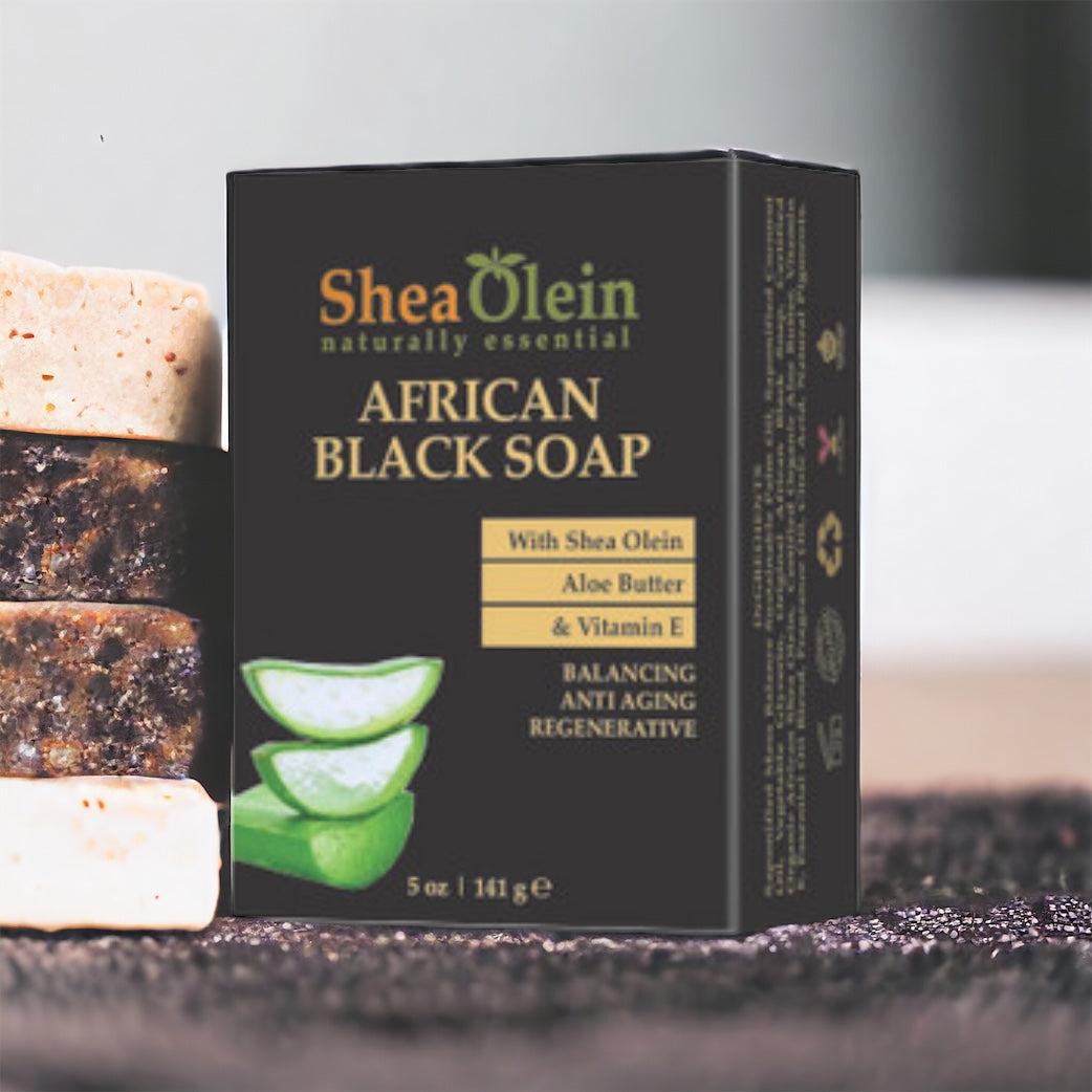 SheaOlein African Black Soap With Shea Olein Aloe Butter & Vitamin E